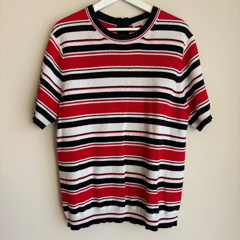 Marc Jacobs Stripe Crew Neck T Shirt Short Sleeve Sweater Top